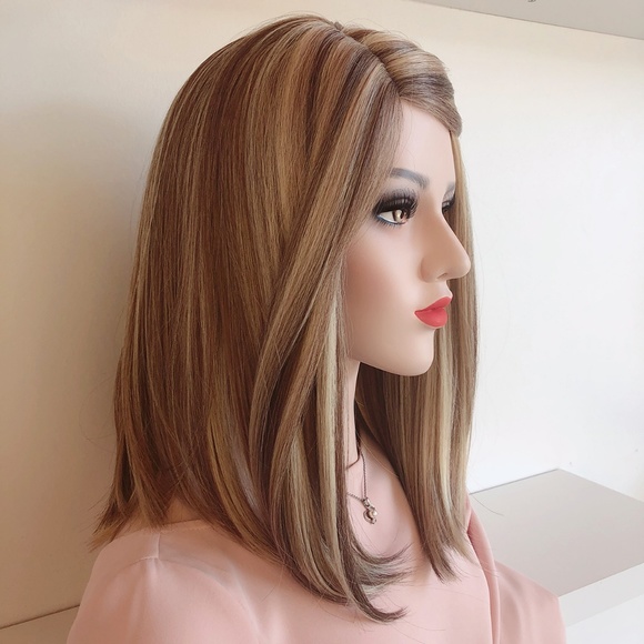 Her Wig Closet Accessories - 14" Tricolor Brown Blond Straight Wig | Audrey